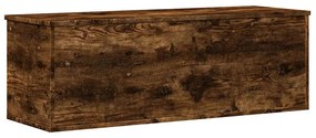 füstös tölgy színű szerelt fa tárolóláda 102 x 35 x 35 cm