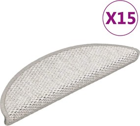 vidaXL 15 db szizál hatású platina öntapadó lépcsőszőnyeg 56x17x3 cm