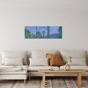 Kép - Claude Monet, Poppy Field (Giverny), reprodukciók (órával) (90x30 cm)