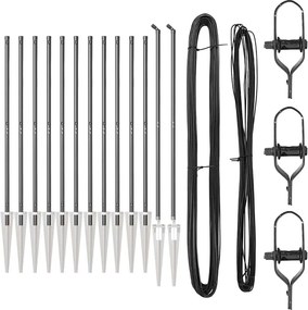vidaXL Kerítésoszlop 13 pcs Szürke Acél