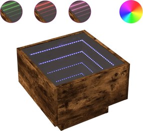 vidaXL füstös tölgy végtelen hatású LED-es éjjeliszekrény 40x40x30 cm