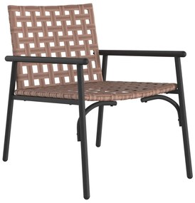 Kerti székek 2 db Fekete 79x56x73,5 cm Poly Rattan