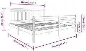 tömör fa ágykeret 200 x 200 cm