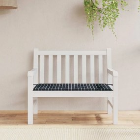 fekete kockás oxford-szövet kerti padpárna 100x50x4 cm