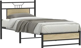 vidaXL sonoma tölgy színű szerelt fa ágykeret matrac nélkül 75x190 cm