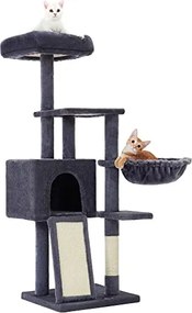 Macska kaparóoszlop, többszintes 135 cm macska kaparófa, sötétszürke