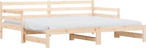 vidaXL tömör fenyőfa kihúzható kanapéágy 90 x 200 cm