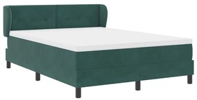 Boxspring Ágy Matrac Ezüst Zöld 140x200 cm Bársony