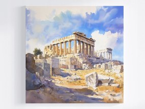 Poszter Akvarell Athén Görögország Akropolisz Parthenon Kilátás 40x40