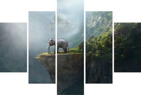 Kép - Az elefánt a Taj Mahal tetején (150x105 cm)