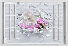 Poszterek 90x60 Orchidea a falon Virágok