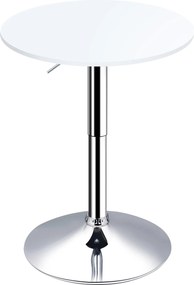 HOMCOM Magasságban Állítható Bárasztal Kerek Csúszásmentes Alappal Konyhai Étkezőhöz Ø60x69-93 cm Fehér | Aosom