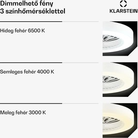 Klarstein ZenBreeze intelligens mennyezeti ventilátor világítással | 48 cm | 16 W | Csendes | LED | Akril
