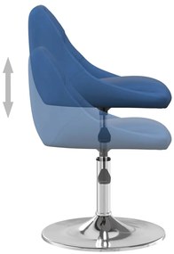 vidaXL 2 db kék bársony forgó étkezőszék