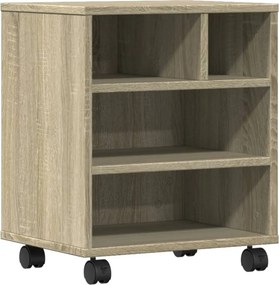 vidaXL sonoma tölgy színű nyomtatóállvány kerekekkel 41 x 32 x 48 cm