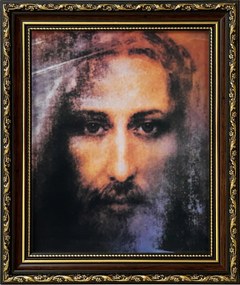 Vászonkép 31x26 Jézus Krisztus Torinói Lepel Díszített Keret