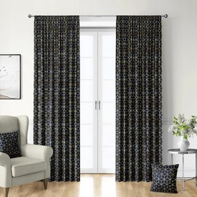 Függöny Geometrikus Mintával, Velvet Szalaggal 145 cm széles x 250 cm magas