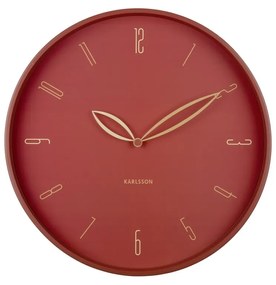 Karlsson 6012RD design falióra, piros, átmérő 40cm