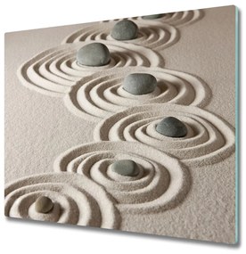 Üveg vágódeszka Zen kövek homok 60x52 cm