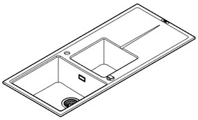 GROHE 31643AP0 - K400 kompozit mosogató 1160 × 500 mm kő/fekete