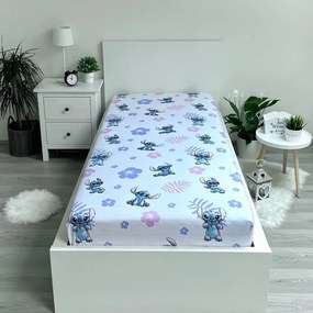 Gumis egyszemélyes pamut gyerek lepedő 90x200 cm Lilo and Stitch – Jerry Fabrics