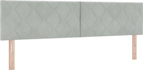 vidaXL LED ágytámla Világosszürke 180 cm Műbőr