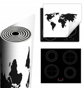 Tűzhelyvédő Szőnyeg Több Helyet Biztosít 60x52 fekete térkép