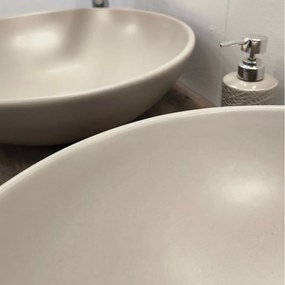 CeraStyle ZERO - PULTRA ültethető - Top Counter - porcelán mosdó - O - MATT BÉZS - Ø 46 cm