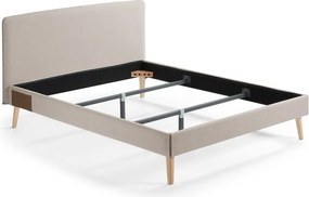 Lydia bézs kétszemélyes ágy, 160 x 200 cm - Kave Home