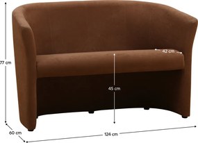 Klub dupla fotel, barna, CUBA