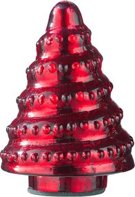 X-MAS üveg fenyő 10 cm , piros