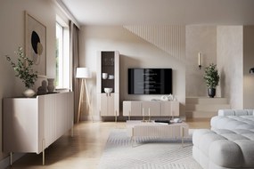 Malmi dohányzóasztal fiókokkal 100 cm - kasmír / arany lábak