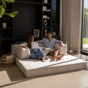 Bézs buklé kinyitható kanapé 180 cm Bloom – TemaHome