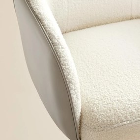 SABINA irodai szék, max. 110 kg, fehér/bézs SongmicsHome