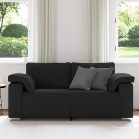 Két személyes kanapé Fekete 140 cm Textil