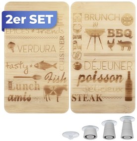 Edzett üveg tűzhely fedőlap szett 2 db-os 52x30 cm Barbecue – Maximex