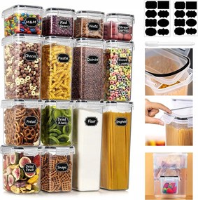 Konyhai ételtároló doboz szett 14 db-os légmentesen záródó tartály