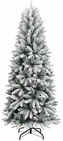 Műkarácsonyfa LED -es lámpákkal Fehér 210cm PVC