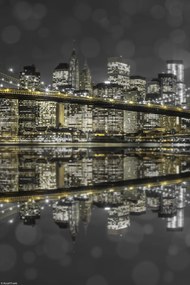 Poszter 20x30cm Brooklyn híd és Alsó-Manhattan panoráma alkonyatkor 2