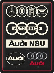 Fém tábla Audi - Logos, (30 x 40 cm)