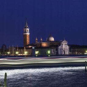 Poszter 30x30cm Éjszakai felvétel San Giorgio Maggiore a Grand Canal csatornáról, Assa