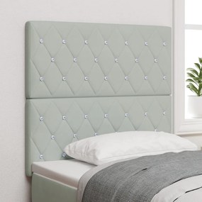LED fejtámla világosszürke 100 cm bársony