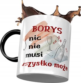 Fekete Bögre Borisz Férj Kollégånak Ajåndék Nyomtatott Fotóval