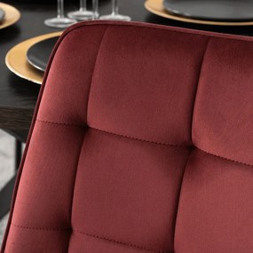 Krzesło CHRIS Bordowe Welurowe