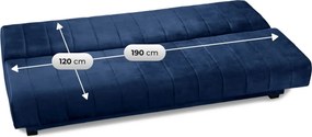 2 darabos SIGMA ágyazható kanapé szett sötétkék velúr kárpittal