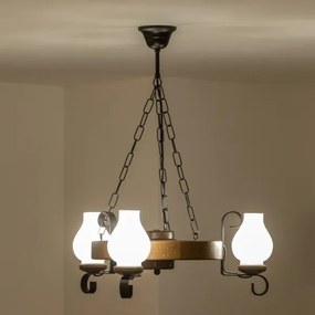 Brilagi - Csillár láncon ROATA 3xE14/40W/230V bükkfa/dió
