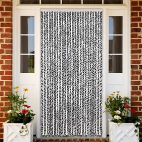 szürke és fekete és fehér zsenília rovarfüggöny 100 x 230 cm