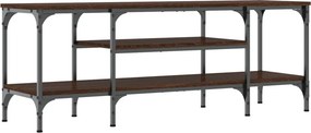 vidaXL barna tölgyszínű szerelt fa és vas TV-szekrény 121x35x45 cm