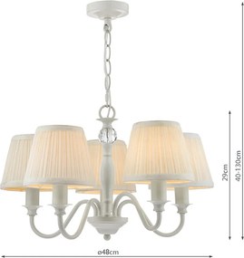 LAURA ASHLEY 3725830-Q ELLIS Kristály Csillár Szürke E14 IP20