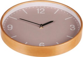 Falióra – 32 cm átmérő, MDF és fa keret, bézs